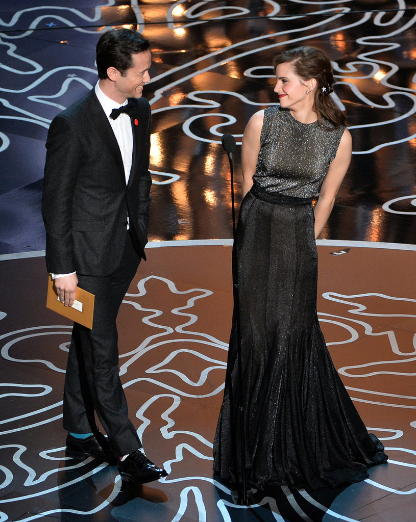 Joseph Gordon-Levitt and Emma Watson shared an adorable moment when they took the Oscars stage to present the award for best achievement in visual effects.
Joseph Gordon-Levitt and Emma Watson shared an adorable moment when they took the Oscars stage to present the award for best achievement in visual effects.