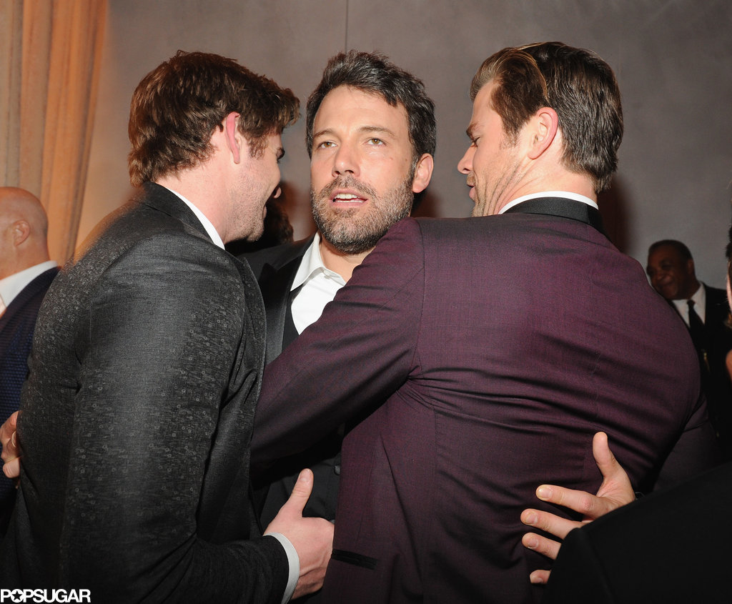 Ben Affleck was in the middle of a Hemsworth brother sandwich at the Vanity Fair Oscars afterparty.
Ben Affleck was in the middle of a Hemsworth brother sandwich at the Vanity Fair Oscars afterparty.