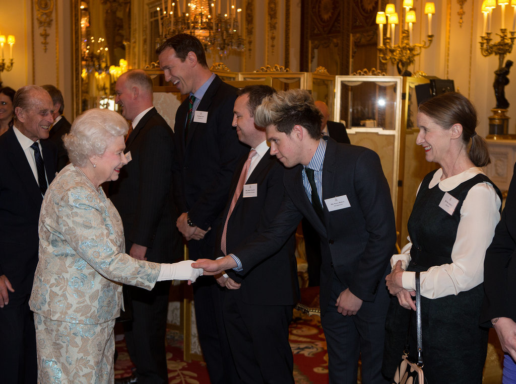 One Direction's Niall Horan met the queen at Buckingham Palace in March 2014. One Direction's Niall Horan met the queen at Buckingham Palace in March 2014.