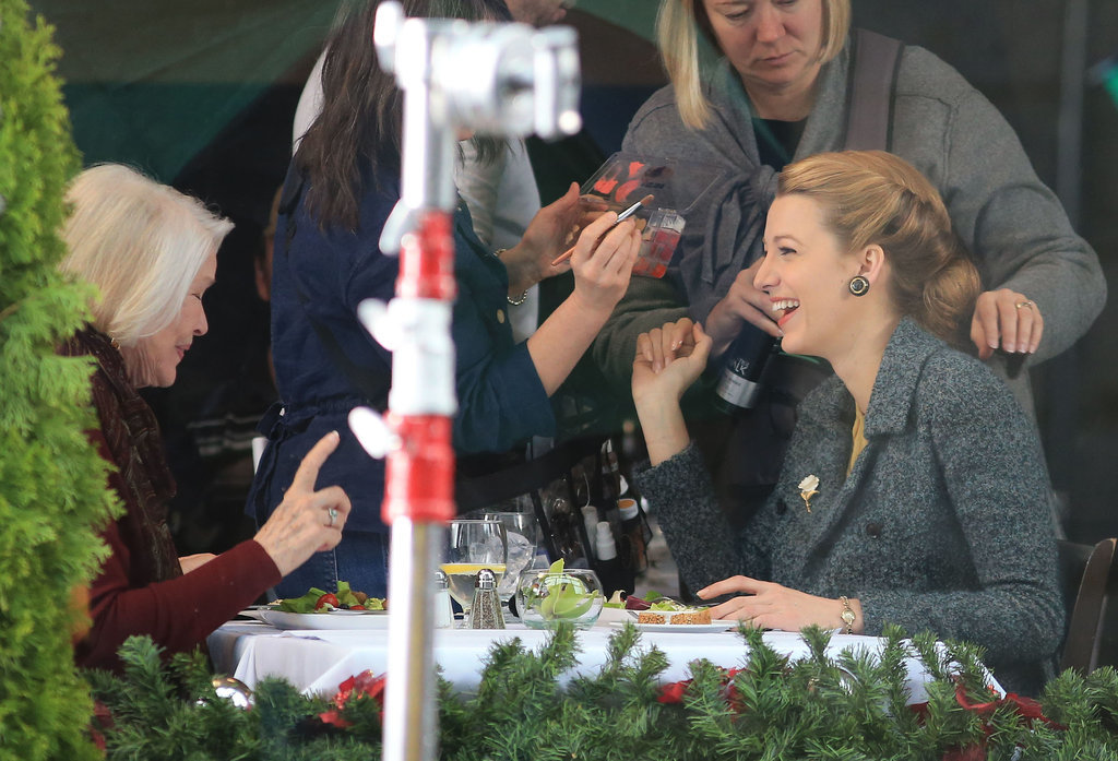On Thursday, Blake Lively filmed a scene with Ellen Burstyn for their new film, The Age of Adaline, in Vancouver. On Thursday, Blake Lively filmed a scene with Ellen Burstyn for their new film, The Age of Adaline, in Vancouver.