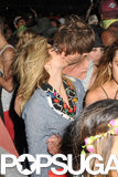 Dianna Agron and her rumored beau, Thomas Cocquerel, kissed in the crowd. 