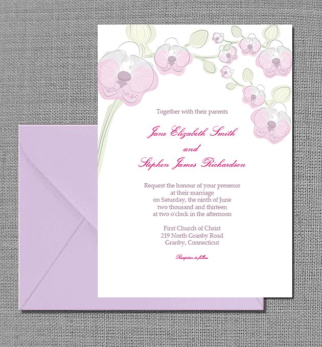 Orchid Wedding Invitation Orchid Wedding Invitation