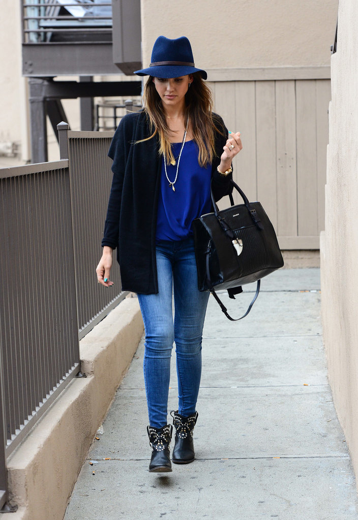 Jessica Alba in Studded Isabel Marant Boots Jessica Alba in Studded Isabel Marant Boots