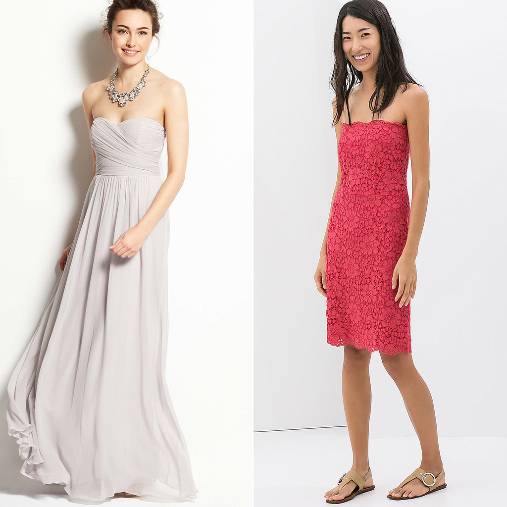 Ann Taylor More people need to know that Ann Taylor, purveyor of 30-something-appropriate clothing that won't destroy your bank account, also has a bridesmaid dress section! Classic options that will still look as good in photos 20 years from now are a sure find (like the dove-gray pic above, $365).
Zara We're a bit obsessed with Zara for nearly any event facing our closet, but if you scan the site (and brick and mortars) enough, you'll likely spot a gorgeous cocktail frock every now and then that would look totally comfortable walking down the aisle. Case in point? This strapless lace find ($90).
Reiss For simple sheaths and basic LBDs, you can't do much better than clicking over to Reiss. Don't expect anything overly girlie or romantic, but the sophistication of its basic dresses will make a certain type of bride very happy.
Ann Taylor More people need to know that Ann Taylor, purveyor of 30-something-appropriate clothing that won't destroy your bank account, also has a bridesmaid dress section! Classic options that will still look as good in photos 20 years from now are a sure find (like the dove-gray pic above, $365).
Zara We're a bit obsessed with Zara for nearly any event facing our closet, but if you scan the site (and brick and mortars) enough, you'll likely spot a gorgeous cocktail frock every now and then that would look totally comfortable walking down the aisle. Case in point? This strapless lace find ($90).
Reiss For simple sheaths and basic LBDs, you can't do much better than clicking over to Reiss. Don't expect anything overly girlie or romantic, but the sophistication of its basic dresses will make a certain type of bride very happy.