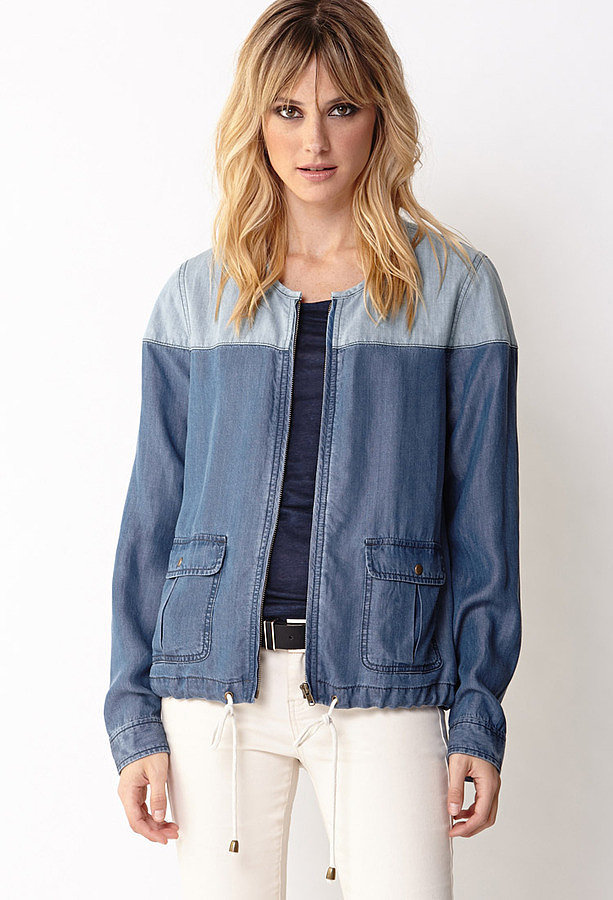 Forever 21 Chambray Colorblock Jacket Forever 21 Chambray Colorblock Jacket
