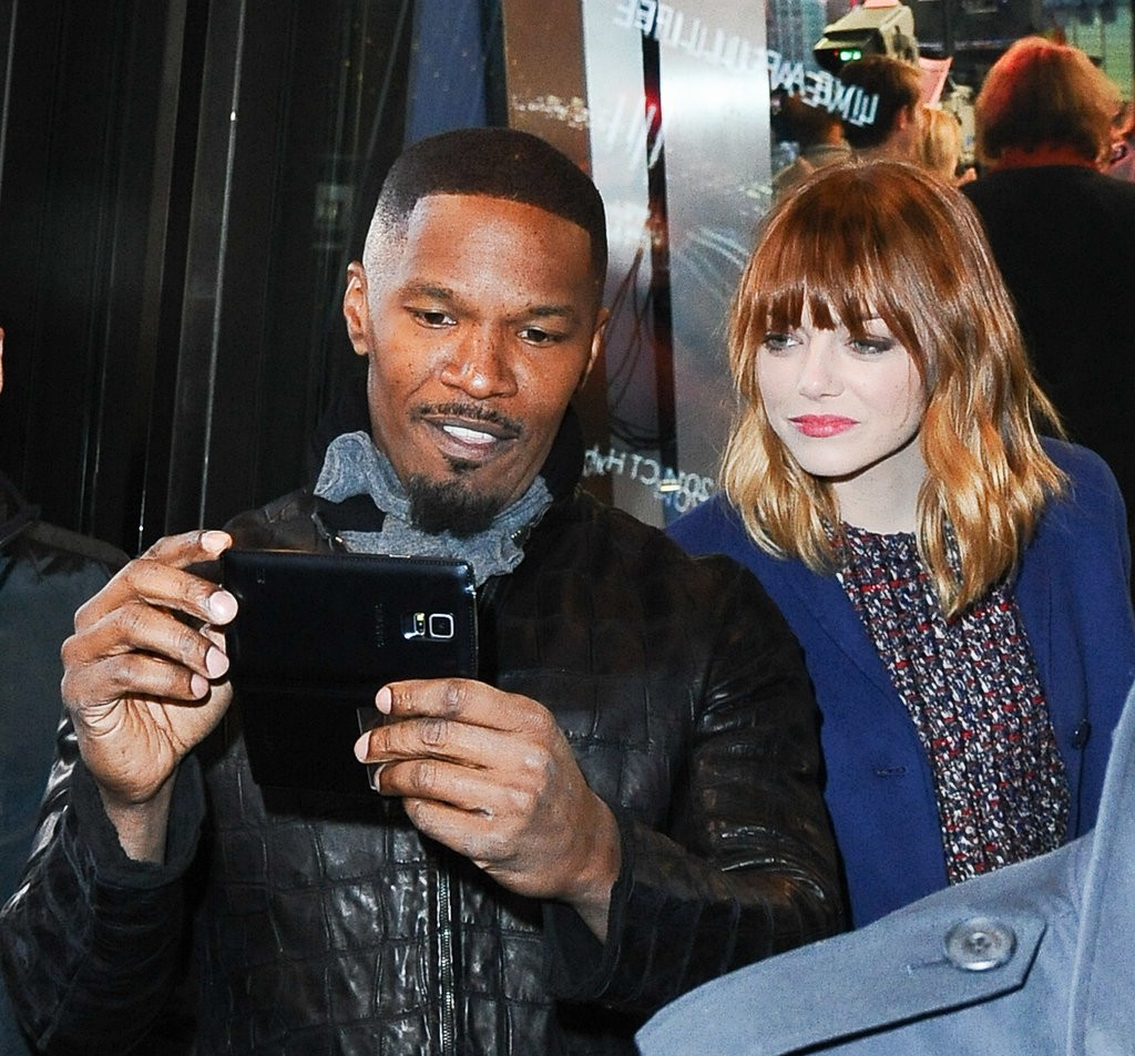 Jamie Foxx took a selfie with Emma Stone in NYC in April 2014.
Jamie Foxx took a selfie with Emma Stone in NYC in April 2014.