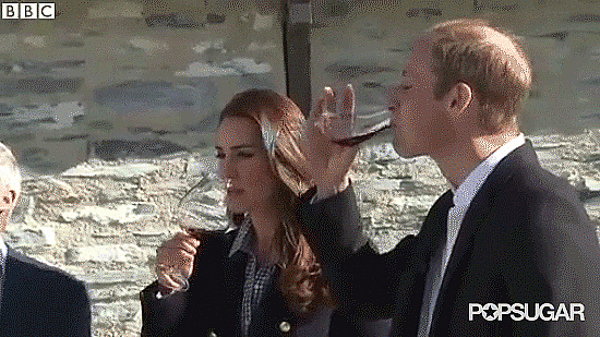 Kate polishing off a big glass of wine. Kate polishing off a big glass of wine.