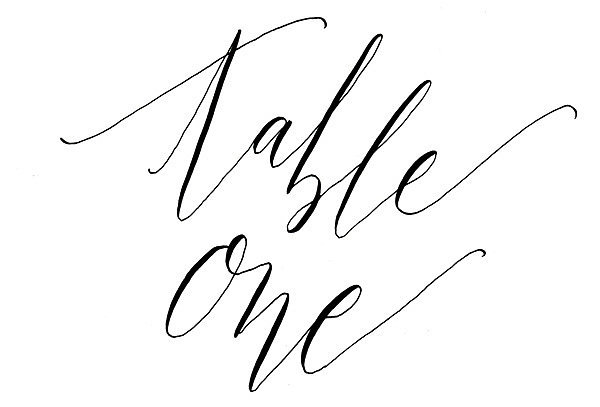 Whimsical Calligraphy Table Numbers Whimsical Calligraphy Table Numbers