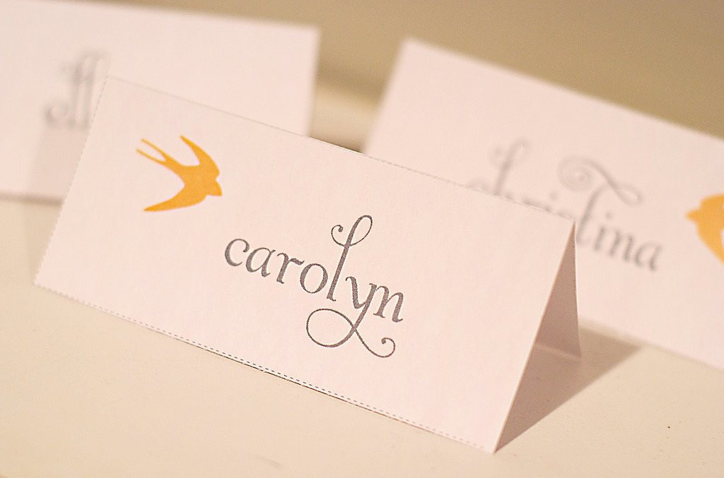 Golden Swallow Place Cards Golden Swallow Place Cards