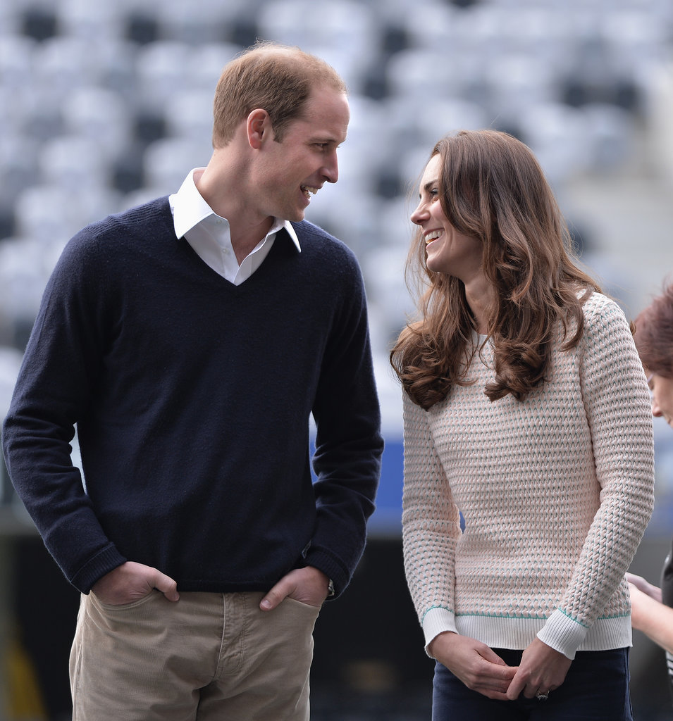 The Duke and Duchess of Cambridge shared a sweet moment during their 2014 visit to Dunedin, New Zealand.
The Duke and Duchess of Cambridge shared a sweet moment during their 2014 visit to Dunedin, New Zealand.