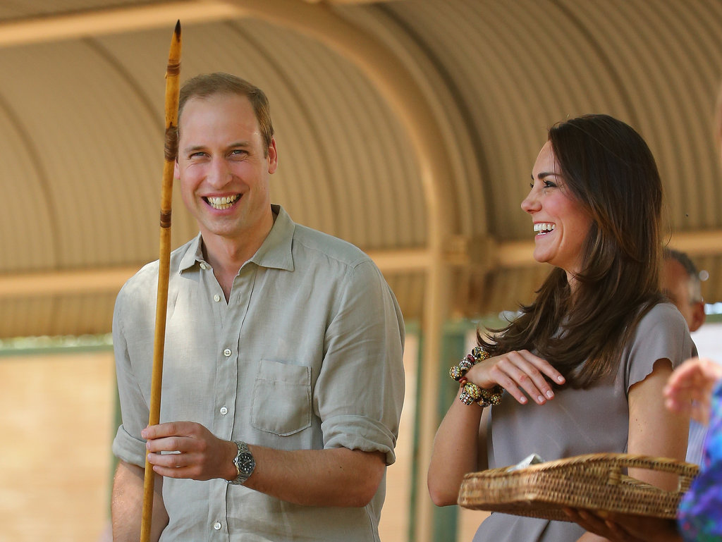 Kate laughed with Will as he held an Aboriginal spear at the National Indigenous Training Academy in Ayers Rock, Australia, during their 2014 tour.
Kate laughed with Will as he held an Aboriginal spear at the National Indigenous Training Academy in Ayers Rock, Australia, during their 2014 tour.
