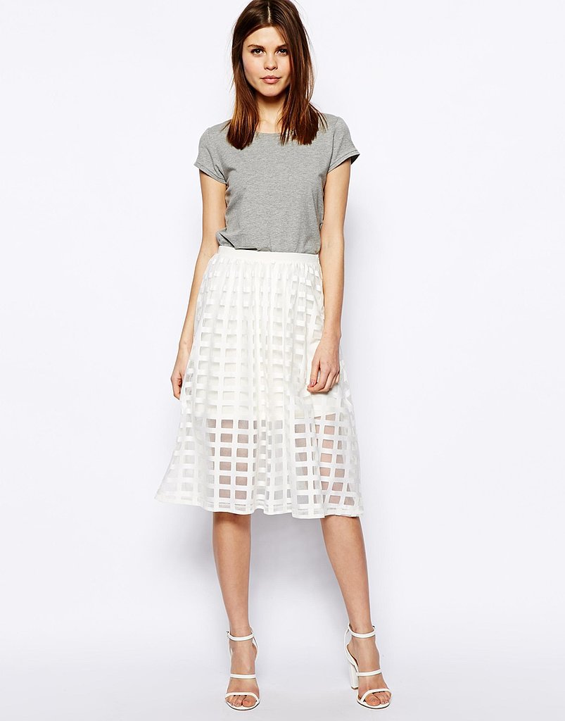 ASOS Sheer Check Midi Skirt ASOS Sheer Check Midi Skirt
