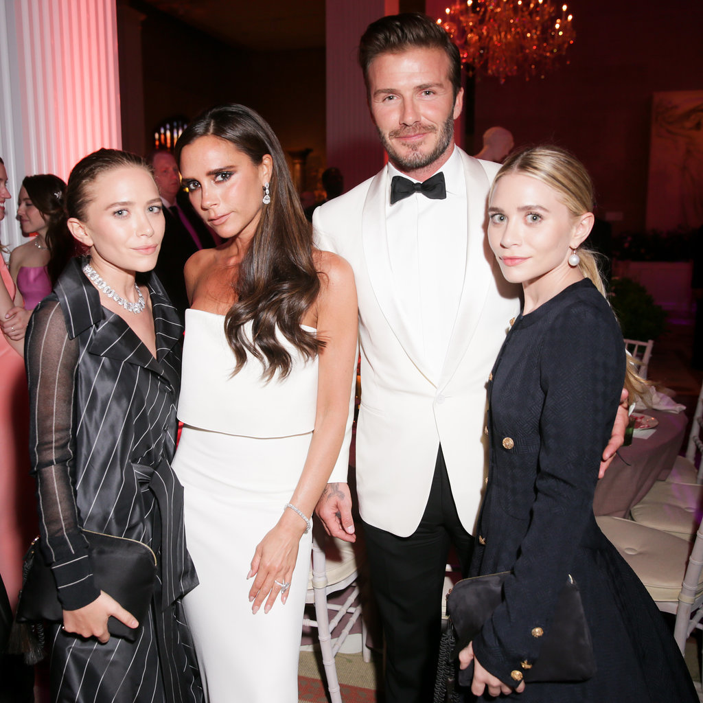 David and Victoria Beckham took a photo with Mary-Kate and Ashley Olsen inside the Met.
David and Victoria Beckham took a photo with Mary-Kate and Ashley Olsen inside the Met.