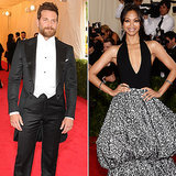 Bradley Cooper and Zoe Saldana dated on and off for about a year back in 2012, and both actors have since moved on to new relationships — Bradley has been dating Suki Waterhouse since Spring 2013, and Zoe married Italian artist Marco Perego that Summer. No word on whether they spoke at the Met Gala, but they do look kind of cute in those matching black and white outfits, right? 
