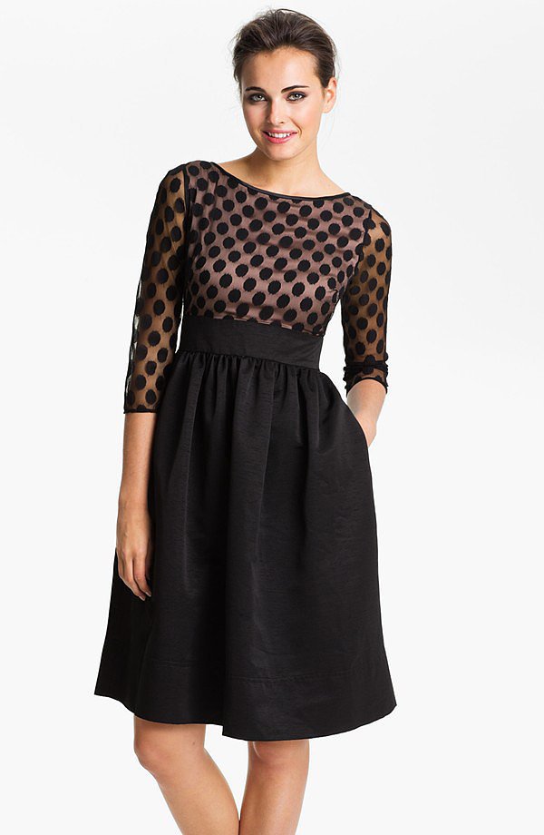 Sheer Polka-Dot Sleeves LBD