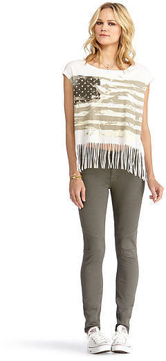 Rachel Roy Flag Shredded Tee Rachel Roy Flag Shredded Tee