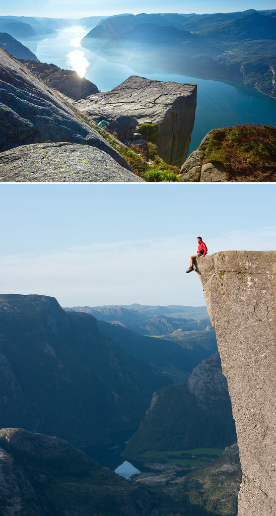 Sit on the Edge of Preikestolen in Norway Sit on the Edge of Preikestolen in Norway
