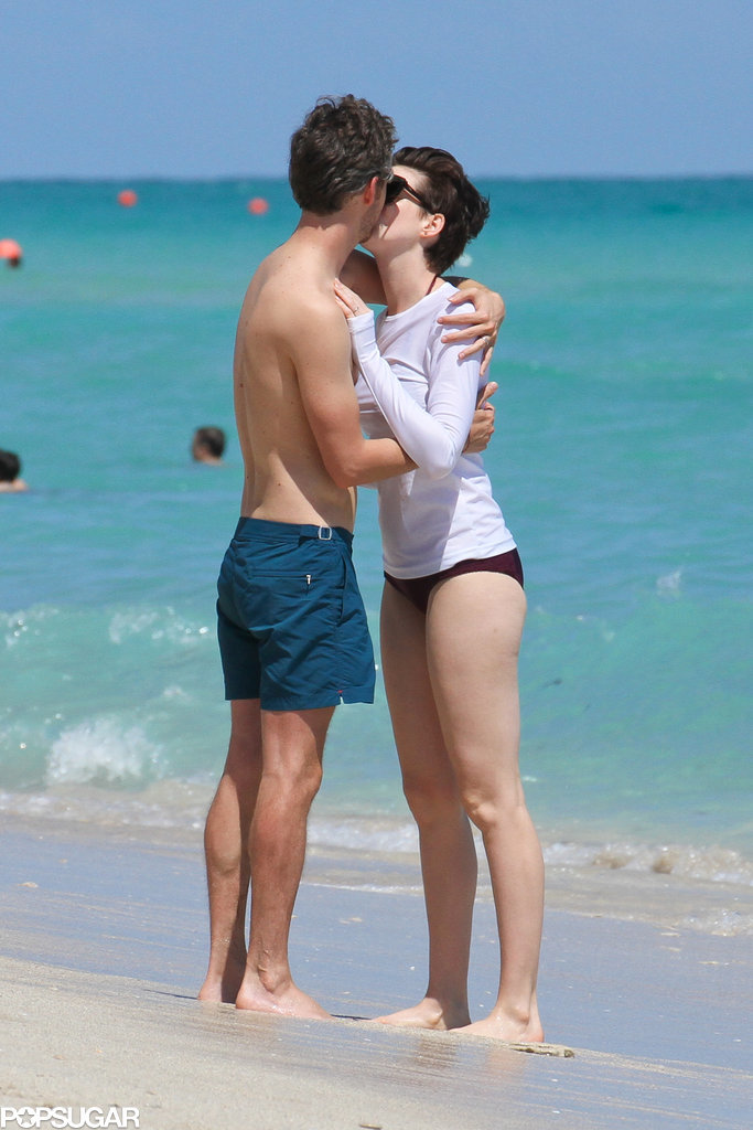 Anne Hathaway and her husband, Adam Shulman, shared an adorable moment on the beach in Miami in March 2014.
Anne Hathaway and her husband, Adam Shulman, shared an adorable moment on the beach in Miami in March 2014.