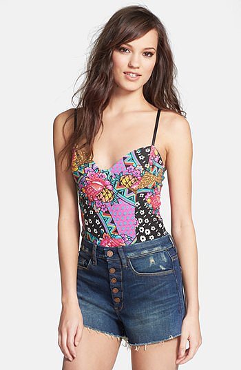 Mink Pink Pop-Print Bodysuit Mink Pink Pop-Print Bodysuit