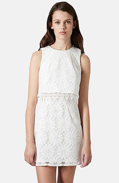 Topshop Crop Overlay Shift Dress Topshop Crop Overlay Shift Dress