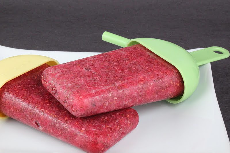 Raspberry and Pineapple Chia Popsicle Raspberry and Pineapple Chia Popsicle