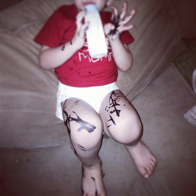 Never, ever leave a sharpie unattended. Never, ever leave a sharpie unattended.