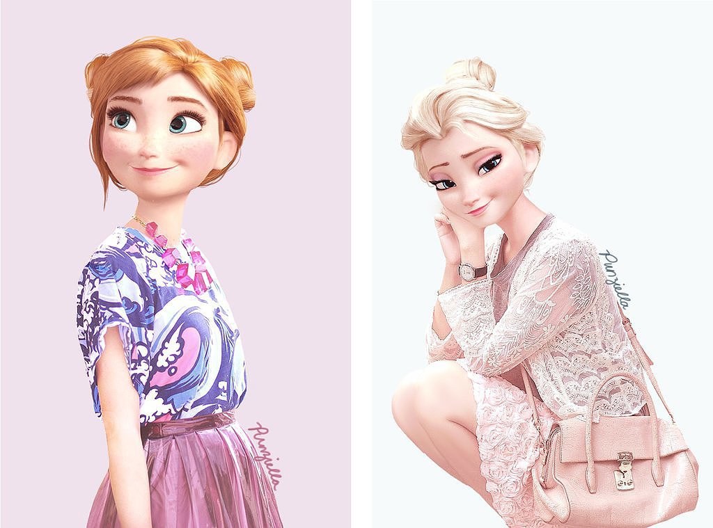 Anna and Elsa as Fashionistas Anna and Elsa as Fashionistas