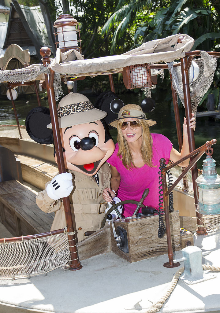 Heidi Klum took a jungle cruise with Mickey Mouse in May 2014.
Heidi Klum took a jungle cruise with Mickey Mouse in May 2014.