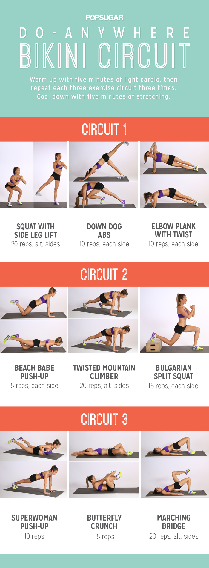 Printable Bikini Workout Popsugar Fitness 