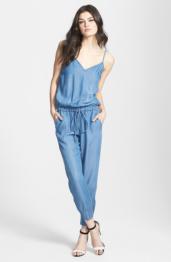 Splendid Tapered Chambray Jumpsuit Splendid Tapered Chambray Jumpsuit