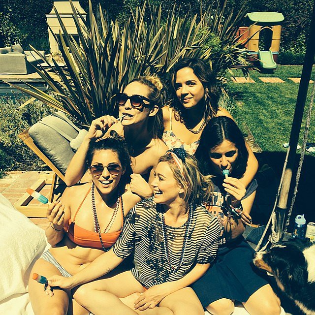 Hilary Duff kept things festive with her girlfriends. Source: Instagram user hilaryduff 