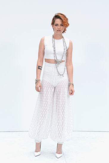 Kristen Stewart debuted her short new haircut at the Chanel show at Haute Couture Fashion Week in Paris on Tuesday. Kristen Stewart debuted her short new haircut at the Chanel show at Haute Couture Fashion Week in Paris on Tuesday.