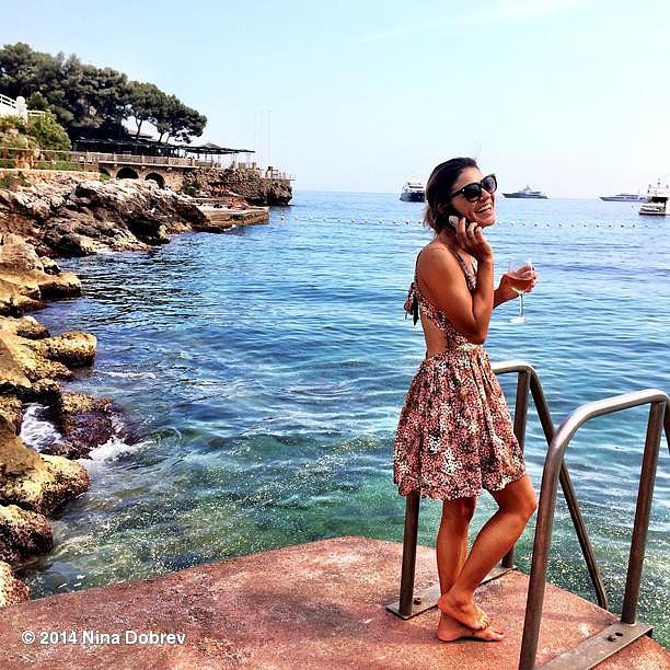 Nina Dobrev got a picture of Jessica Szohr and the clear waters.  Source: Instagram user ninadobrev 