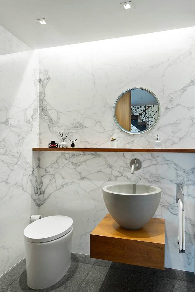 A smaller but equally elegant bathroom.
Source: Town Real Estate
