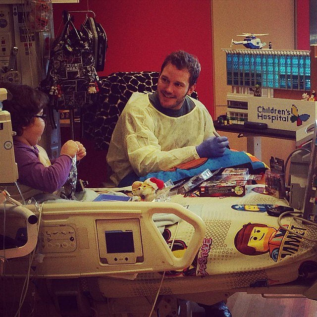 Just when you thought he couldn't get any more lovable, he went and visited sick kids.