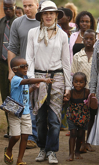 Madonna brings her kids to visit Malawi's orphans