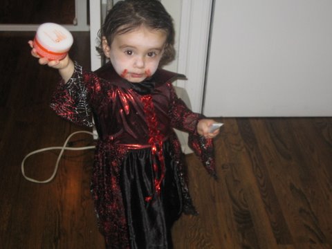 Lots of Hair Product For This Lil Vampire