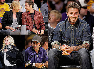 Photos of Lindsay Lohan, Heather Locklear, Charlize Theron, David Beckham, Stuart Townsend at the Lakers Game