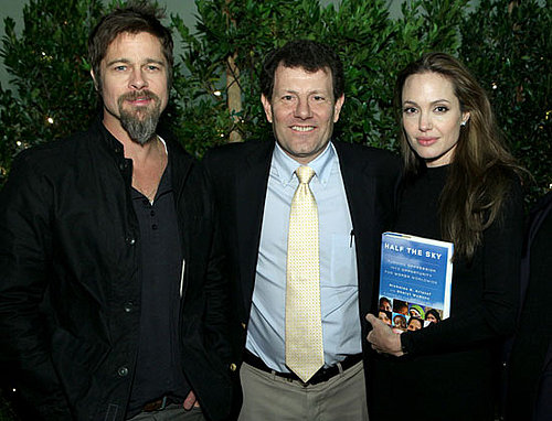 Photos of Angelina Jolie, Brad Pitt, And Marisa Tomei Celebrating Nicholas Kristof's New Book, Half the Sky,