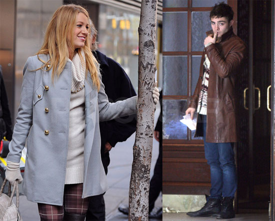 Photos of Ed Westwick and Blake Lively on Gossip Girl Set