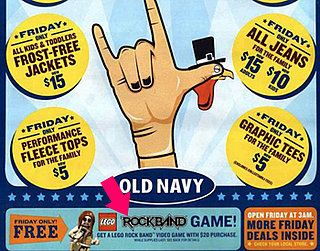 Spend $20 at Old Navy on Black Friday, Get a Free Copy of Lego Rock Band