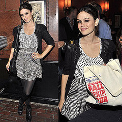 Rachel Bilson Attends Lucky Magazine's Fall Denim Tour Event in Polka Dot Tank and Myne Skirt