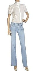 '70s-Style, Wide-Leg, Light-Colored Jeans Like Claudia Schiffer
