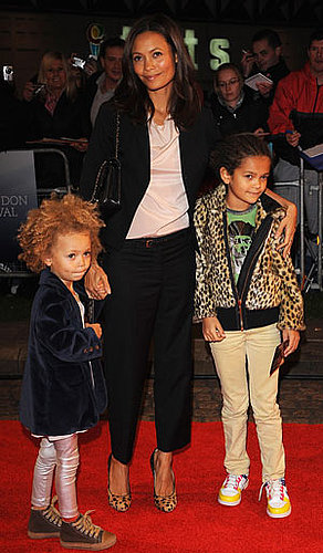 Thandie Newton and Her Children at Premiere of Mr. Fox
