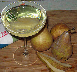 Sparkling Wine Cocktail With Rosemary and Pear