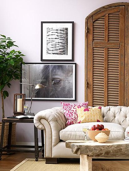 This palest of pink-lavender looks sophisticated and fresh when combined with rugged, natural wood accents and bold black-and-white photography.
Source
This palest of pink-lavender looks sophisticated and fresh when combined with rugged, natural wood accents and bold black-and-white photography.
Source