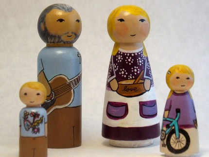 Get the entire family crafted with this Blessed Little Family Toy Set ($60). Just give the artist descriptions of appearances and interests of the family members, and she'll turn them into wooden doll form!
Get the entire family crafted with this Blessed Little Family Toy Set ($60). Just give the artist descriptions of appearances and interests of the family members, and she'll turn them into wooden doll form!