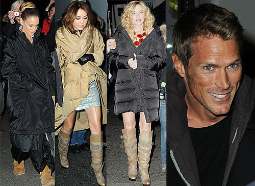 Gallery of Pictures of Miley Cyrus, Sarah Jessica Parker, Kim Cattrall, Chris Noth, Jason Lewis on Sex and the City 2 Set,