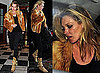 Photos of Kate Moss in Orange Fur Jacket Leaving Nobu in London