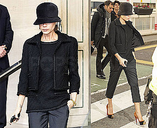 Photos of Victoria Beckham at London Hotel and Heathrow